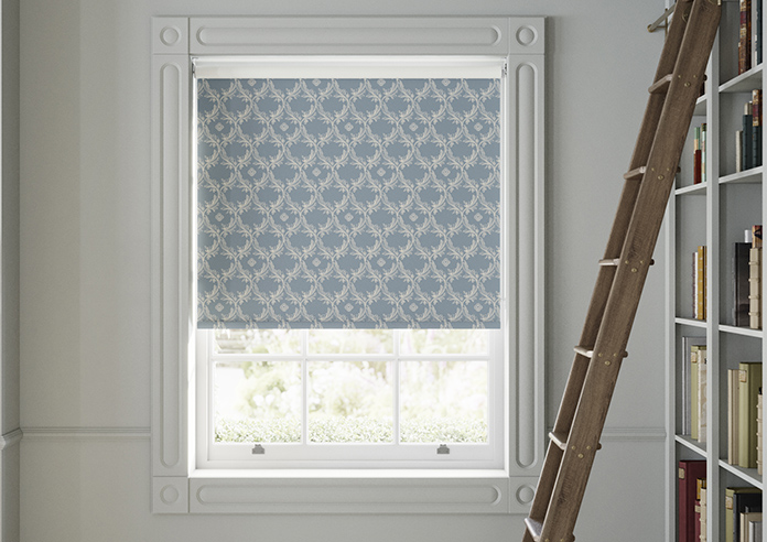 Trellis Prints, Vine and Bloom Raffs Blue - Twist&Fit Roller Blind - Image 3